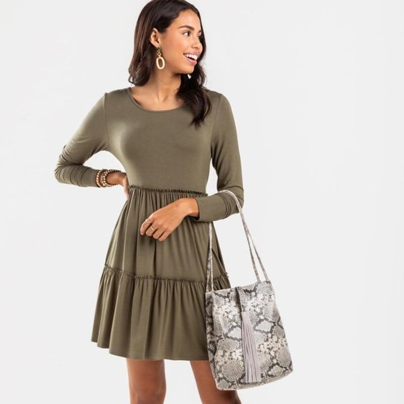 Francesca's | NWT Bernice Babydoll Tiered Mini Dress 💠 - Picture 2 of 5